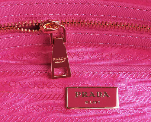 2014 Prada Saffiano Calf Leather Two Handle Bag BL0837 rosered - Click Image to Close